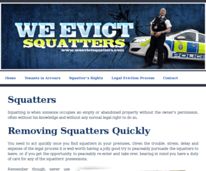 weevictsquatters.com: www.WeEvictSquatters.com - We will evict squatters quickly and efficiently, guaranteed results. We remove squatters for you.
