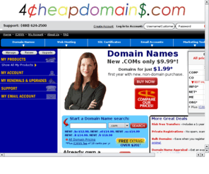 4cheapdomains.com: 4 Cheap Domain Registrations | 4 Cheap Domain Hosting
Cheap domain registrations and cheap domain hosting is 4cheapdomains.com's specialty. Only $3.99/month provides quality cheap domain hosting