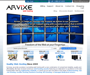 arvixe.biz: Web Hosting by Arvixe
Arvixe offers a wide range of quality web hosting solutions including Linux web hosting, ASP .NET web hosting, business web hosting, reseller web hosting, managed dedicated servers and e-commerce web hosting