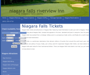 niagarafallstickets.com: Niagara Parkway Riverview Inn - Niagara Falls Parks
Niagara Parkway Riverview Inn is located on the beautiful Upper Niagara River Parkway. Just remodeled and is very clean restful place. Play Niagara's best golf courses. Bike, fish and hike the Niagara Parkway.