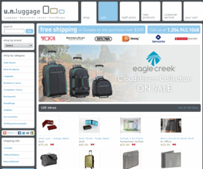 unluggage.com: Luggage by Samsonite, Lug, Rimowa, Briggs & Riley | U.N. Luggage Winnipeg, Canada
Luggage Store supplying Samsonite, Tumi, Briggs, Riley, Lug, Lamy, Matt & Nat, Victorinox, Rimowa and many more, business cases, laptop bags, handbags, wallets from U.N. Luggage, Canada