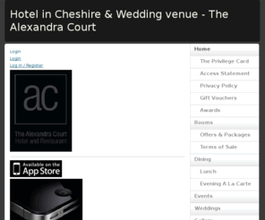 weddingvenuesincongleton.com: Hotel in Cheshire & Wedding venue - The Alexandra Court
Hotels in Cheshire are widely regarded as some of the best around and this hotel in cheshire is no different