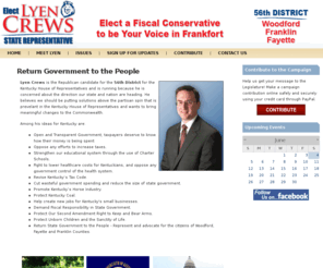 lyencrews.com: Lyen Crews Campaign |
Lyen Crews is a true conservative Republican running for Kentucky Legislature.  He believes in strong family values, 2nd Amendment Rights, smaller government and lower taxes.