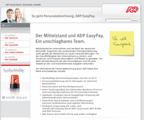 adp-easypay.de: ADP EasyPay
ADP EasyPay für den Mittelstand: Spart in der Personalabrechnung Zeit und Geld.
