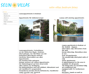 selinvillas.com: Luxus appartments in Bodrum Türkei -
Guenstige Luxusappartments für selbstversorger in Bodrum Tuerkei zum vermieten. Beste Preis-Leistungs-Verhältnis. Luxury Apartments rental in Bodrum Turkey,Holiday homes,best price.