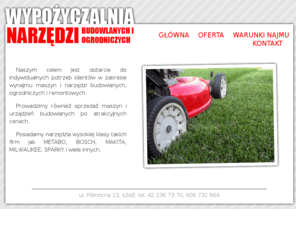 wypozyczalnianarzedzi.net: Wypożyczalnia Narzędzi Budowlanych i Ogrodniczych
wypozyczalnianarzedzi.net - Wypożyczalnia narzędzi budowlanych i ogrodniczych ul.Północna 13