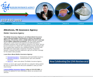 biainsuranceagents.com: Insurance Agency Allentown, PA - Bleiler Insurance Agency
Bleiler Insurance Agency provides Personal and Business Insurance to Allentown, PA. Call 610-435-3802. Now Celebrating Our 25th Anniversary!