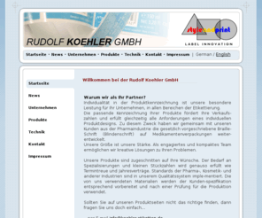 koehler-etiketten.com: Willkommen bei der Rudolf Koehler GmbH
Die Rudolf Koehler GmbH - Ihr Partner in Fragen Etikettierung