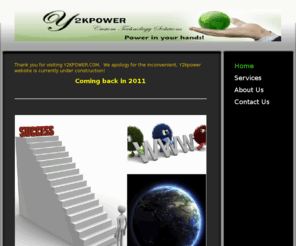 y2kpower.com: Y2KPOWER.COM - Home
Thank you for visiting Y2KPOWER.COM.  We apology for the inconvenient, Y2kpower website is currently under construction!Coming back in 2011   