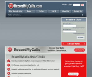 recordyourcalls.com: RecordMyCalls - Record calls. Anytime, anywhere
Record your calls from any phone - landline, cellphone or VoIP - without special hardware or equipment! Protect yourself from consumer fraud, unscrupulous customer service representatives and more. Easy to use and totally secure