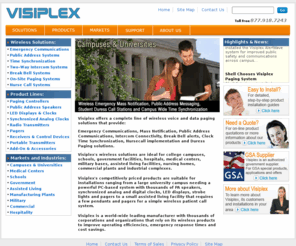 visiplex.com: Wireless Paging and Mass Notification Solutions from Visiplex
Wireless voice paging and data messaging systems that offers emergency communication, mass notification, public address speakers, intercom communication, bell systems and synchronized clock solutions.