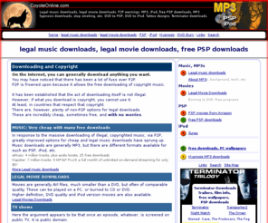 coyoteonline.com: Legal music downloads, movie downloads, iPod, PSP. Terminator
Legal music downloads, legal movie downloads. P2P warnings. MP3, iPod, free PSP downloads, MP3 hypnosis downloads, stop smoking, etc. DVD to PSP, DVD to iPod. Tattoo designs. Terminator downloads.