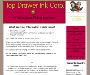 hlcarpenter.com: Top Drawer Ink Corp Home
HL Carpenter is a professional freelance writing team specializing in presenting tax and financial topics in a friendly style.