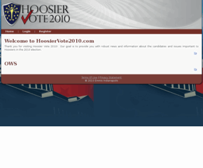 hoosiervote2012.net: HoosierVote 2010 >  Home
Voter's guide for Indiana voters powered by network Indiana and WIBC