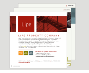 chanticolofts.com: Lipe Property Company | lipeproperty.com
Lipe Property is a boutique real estate company that focuses on the development of quality residential and commercial real estate properties.