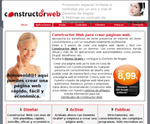 constructorweb.es: Crear una página web | Hacer páginas web es fácil con Constructor Web
Descubre cómo crear paginas web con un Diseño Web fácil, tu propio Dominio, tu Correo, con Tienda virtual y 90 aplicaciones web y Demo gratis!. Crea tu web con Constructor Web