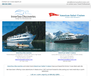 cruisewest.com: Alaska Small Ship Cruises with InnerSea Discoveries & American Safari Cruises
InnerSea Discoveries and American Safari Cruises offer small ship and yacht cruises similar to Cruise West.