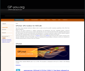 gp-you.net: GPUmat: GPU toolbox for MATLAB
GPU for MATLAB