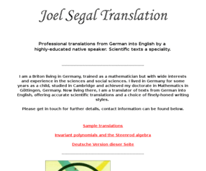 joelsegal.com: Joel Segal Translation
Joel Segal Translation German to English