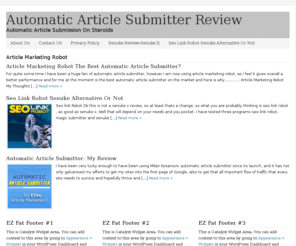 automaticarticlesubmitter.org: Automatic Article Submitter Review
I review automatic article submitter and show you why its the best automatic article submission tool on the internet to get search engine ranking improvement