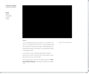 cameronshawfilm.com: Cameron Shaw, Cinematographer
The Website of Cameron Shaw, Cinematographer