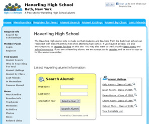 haverlinghighschool.com: Haverling High School
Haverling High School is a high school website for Haverling alumni. Haverling High provides school news, reunion and graduation information, alumni listings and more for former students and faculty of Haverling  in Bath, New York