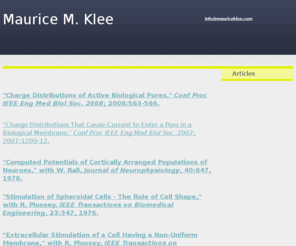 mauriceklee.com: Maurice Klee - ARTICLES
Role, Shape, Solution, Spheroidal, Static, Stimulation, Symmetric, Maurice M. Klee, M. Klee