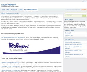 relyonmattresses.co.uk: The Comprehensive Guide to Relyon Beds and Mattresses
The independent resource for Relyon mattresses, providing information and in-depth reviews for all the top Relyon mattresses available in the market today.