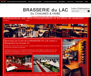 brasserie-du-lac-33.com: Restaurateur sur sites événementiels et location de matériel  Blanquefort Gironde 33290
Sarl Brasserie Du Lac . Entreprise de restauration sur site évènementiels et location de matériel de restauration