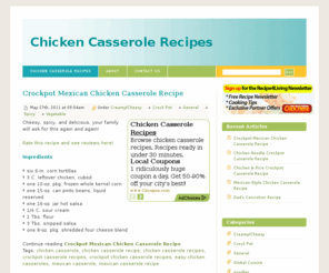 chicken-casserole-recipes.com: Chicken Casserole Recipes
Whether you’re looking for an easy dinner idea or an elegant way to make a simple supper, Chicken-Casserole-Recipes.com has it all!