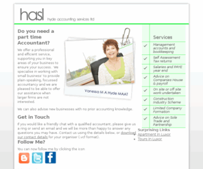 hydeaccounting.co.uk: Hyde Accounting Services Ltd. (HASL) - Accountancy and Accountants
A small business accountants firm based near Bath. We offer professional and friendly financial business advice, and offer a range of accountancy services including payroll and accounts.