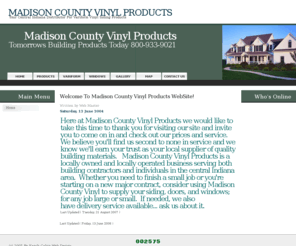 madcovinyl.com: Madison County Vinyl Products - Home
Madison County Vinyl Products - Your Central Indiana Vinyl Building Supplies Distributor