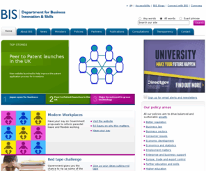 berr.gov.uk: UK Department for Business, Innovation and Skills | BIS
Department for Business, Innovation and Skills. Corporate website of the UK government department.  