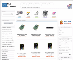 nlesystems.com: NLESystems offers Matrox Avid Adobe Decklink AJA Apple FCP Fiber Storage SAN Qlogic BlueFish Ikan
nlesystems.com provides Matrox Avid Adobe Sonnet Decklink AJA Apple FCP Fiber Storage SAN Qlogic BlueFish Ikan M-Audio 