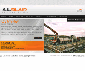 alblairconstruction.com: Home
A.L. Blair Construction provides crushed stone and gravel for construction projects in Eastern Ontario, Canada