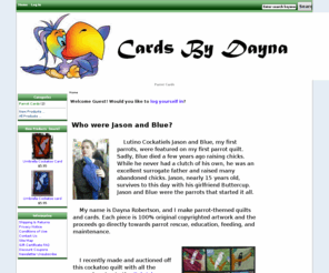 jasonandblue.com: Jason And Blue dot com, Parrot Quilts and Cards By Dayna
Jason And Blue dot com :  - Parrot Cards ecommerce, open source, shop, online shopping