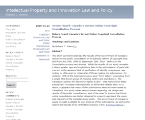 richardcowens.com: Intellectual Property and Innovation Law and Policy : Richard C. Owens
