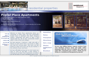 poplarplaceapt.com: Poplar Place, Pine Bluff AR | Residential Real Estate | Sandalwood Management
Apartments for rent located close to downtown Pine Bluff, Arkansas AK. Residential property rental with spacious 1 bedroom 1 bath units.