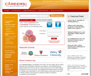 careers.org: Career Resources, Career Guide, Online Education and Degree Directory - Careers.org
Careers.org is the #1 guide to career resources, jobs and occupations, online education and degree programs from online schools and universities in the US and Canada.