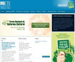 prete-es.net: Bem vindo a página do PRETE
Programa de Ética e Transparência Eleitoral – PRETE.