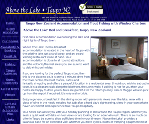 taupostay.com: Above the Lake Bed & Breakfast, Taupo, New Zealand, Trout fishing with Windsor Charters
Relax in Above the Lake Bed & Breakfast luxurious accommodation with panoramic views over Lake Taupo New Zealand. Fish for trout with Windsor Charters.