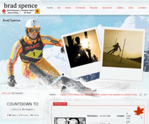 brad-spence.com: Brad Spence | Home
This is the official site for 2010 Olympian : Canadian Alpine Ski Team Member - Brad Spence!