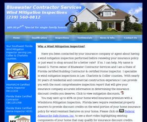 florida-windmitigation.com: Wind Mitigation Inspection - Why a Wind Mitigation Inspection?
Bluewater Contractor Services provides wind mitigation inspection, 4 point inspection and roof certification inspections for the general public in southwest florida