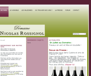 nicolas-rossignol.com: Nicolas Rossignol - Vins de Bourgogne - Accueil
Nicolas Rossignol - Vins de Bourgogne