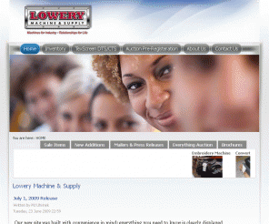 lowerymachine.com: Home - Lowery Machine & Supply
Used Screen Printing Equipment - We buy, sell, refurb, and auction used manual and automatic presses, exposure units, electric and gas dryers, compressors, embroidery equipment, inks