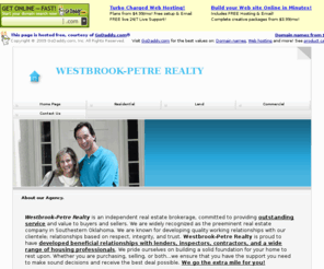 westbrook-petrerealty.com: Home Page
Home Page Westbrook-Petre Realty 580-286-6617 Bob H. Petre, Broker/Owner, Kelli Wall, Pat Underwood