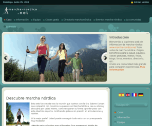 marcha-nordica.net: marcha nórdica - nordic walking información | Marcha Nórdica - Nordic Walking España
Nordic walking marcha nórdica . Primero de la web información sobre marcha nordica (cáminata nordica o nordic walking) con la instrucción gratuita, clases, videos, directoty, eventos, blogs, foros, ...