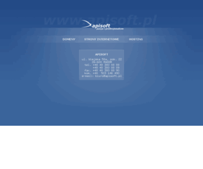 apisoft.biz: APISOFT - strony internetowe, hosting, domeny
Projektowanie profesjonalnych stron internetowych, hosting, tworzenie sklepów internetowych, projektowanie zaawansowanych aplikacji internetowych, tworzenie profesjonalnych serwisów i stron internetowych, pozycjonowanie stron www, Radom