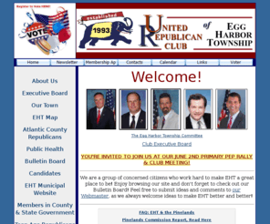 ehtgop.com: United Republican Club of EHT Welcomes You! We are a group of concerned 
citizens who work hard to make EHT a great place to be!
Welcome page for United Republican Club of Egg Harbor Twp.  We are a group of concerned citizens who work hard to make EHT a great place to be! We welcome ideas to make EHT better and better!