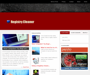 regcleanerdownload.net: Registry Cleaner
Learn how to clean your computer. View our Top Registry Cleaners List, and information on finding the best registry cleaner.